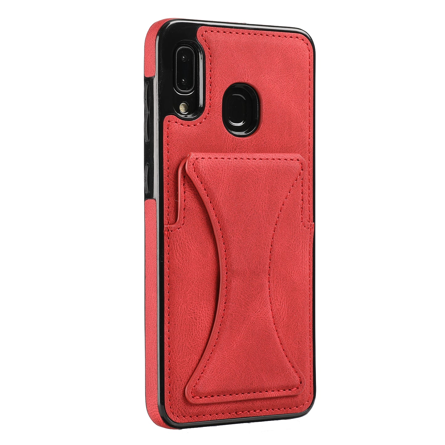 Samsung Galaxy A20 Leather Cover Dream Clip Stand with Card Holder Fashion