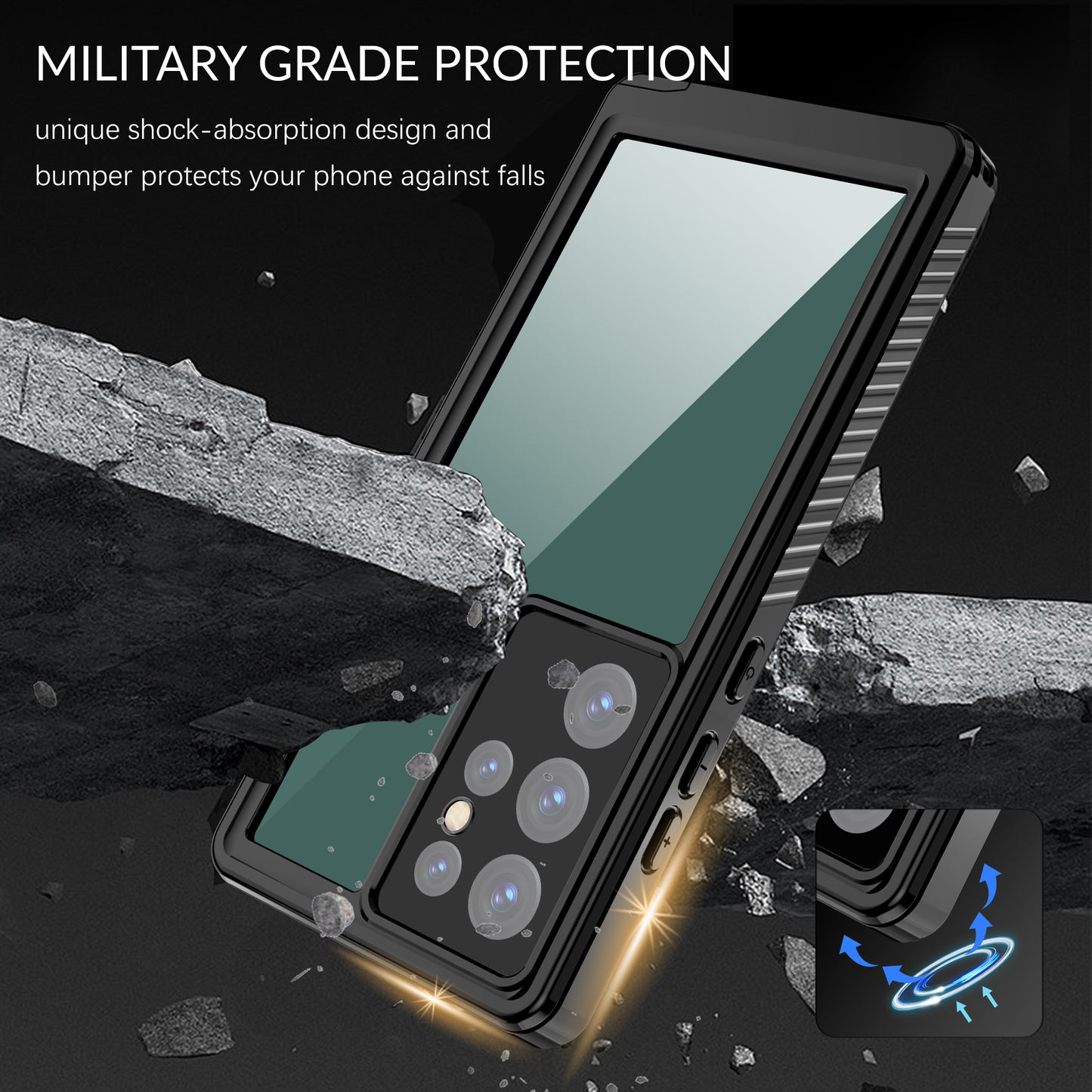 Samsung Galaxy S23 Ultra Case Waterproof 4 in 1 Clear IP68 Certification Full Protection