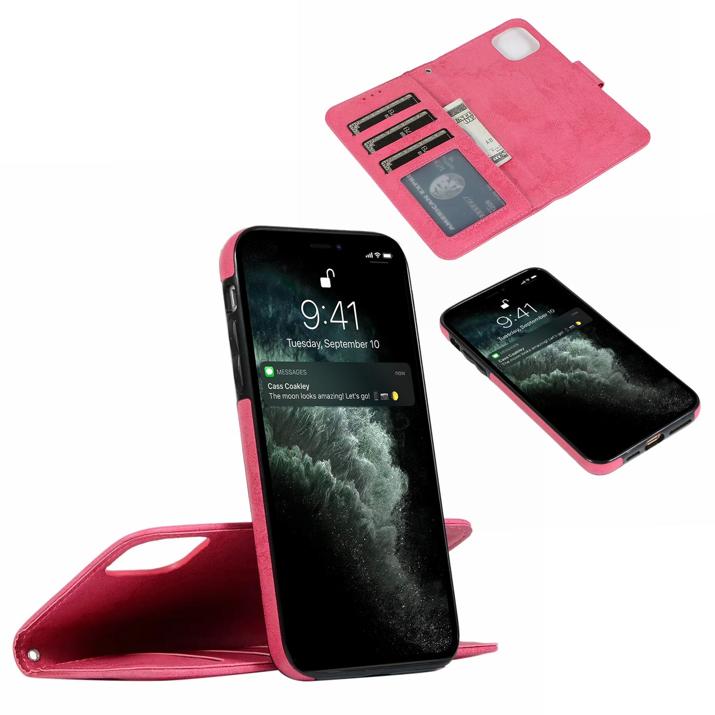 Apple iPhone 13 Mini Leather Case Detachable Magneti Stand Multiple Card Slots