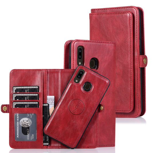 Samsung Galaxy A30 Leather Case Detachable Magnetic Multiple Card Slots Cash Pockets