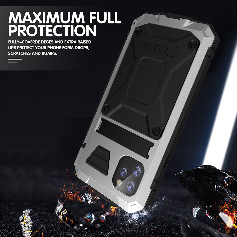 Apple iPhone 11 Pro Cover Metal Heavy Duty Stand Strap Outdoor Sports Full Protection