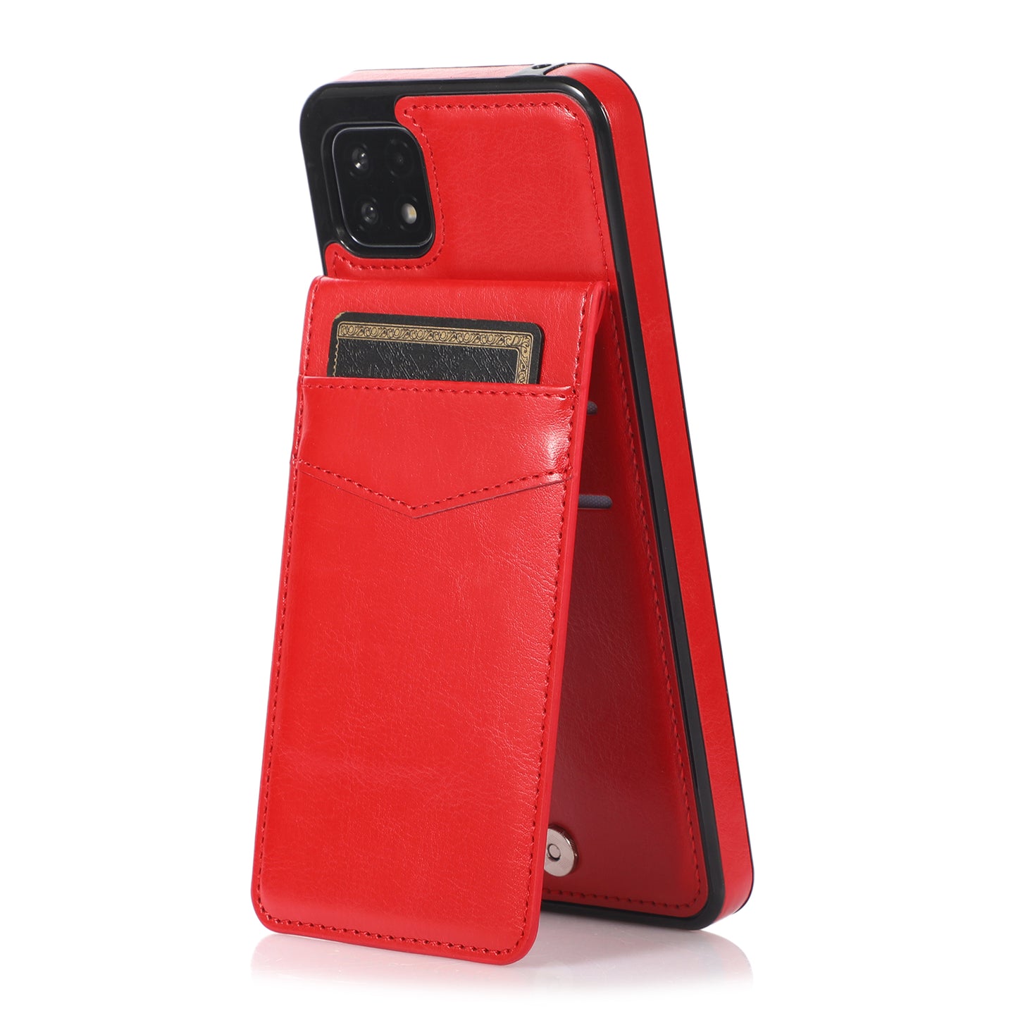 Samsung Galaxy A22 Leather Cover Vertical Horiznatal Kickstand with Card Slots
