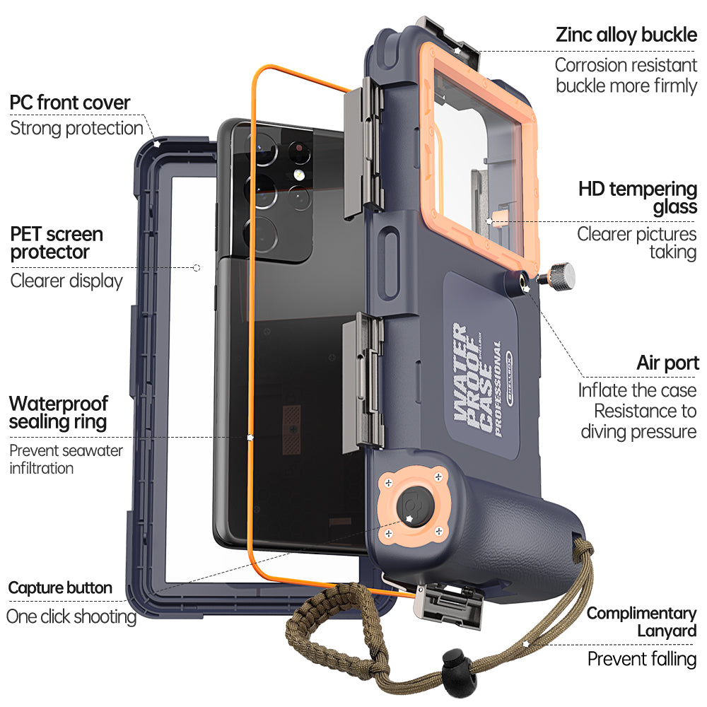 Samsung Galaxy S21+ Case Waterproof Profession Diving 15 Meters Take Photos Videos V.1.0
