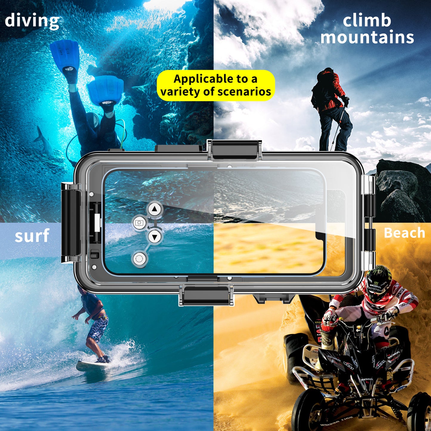 Apple iPhone 12 Pro Max Case Waterproof Under Sea 30 Meters Profession Diving Take Photoes Videos