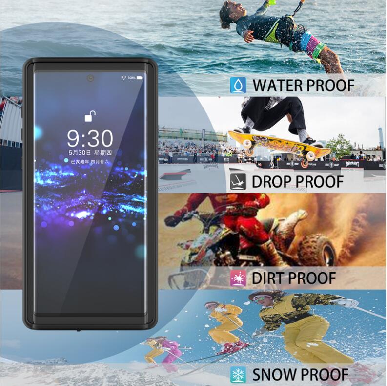 Samsung Galaxy Note10 Case Waterproof IP68 Clear Full Protection Built-in Screen Protector