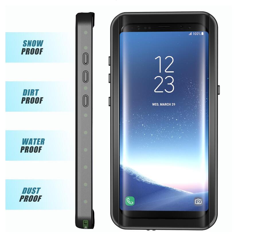 Samsung Galaxy S8 Case Waterproof IP68 Clear Full Protection Built-in Screen Protector