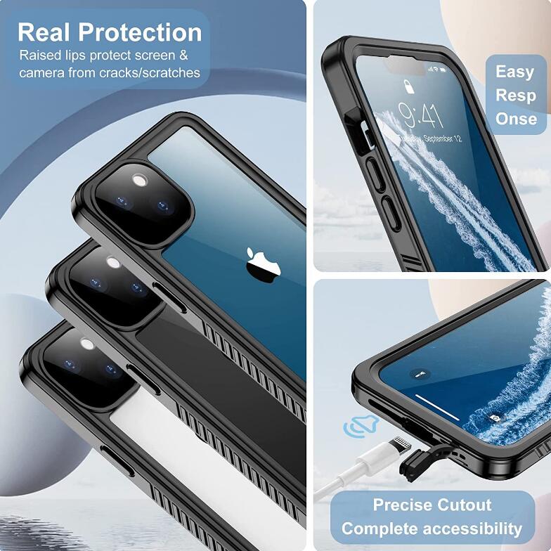 Apple iPhone 14 Plus Case Waterproof 4 in 1 Clear IP68 Certification Full Protection