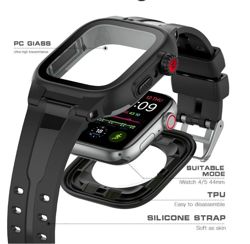 Apple Watch SE (2022) Case Waterproof with Band 360 Degree Full Body Coverage Protection