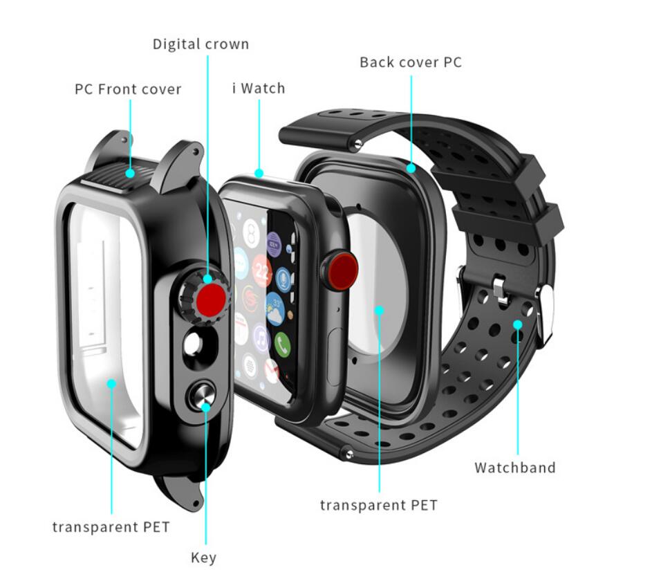 Apple Watch Series 4 Case Waterproof Strap Band IP68 Underwater 2 Meters Sport Business