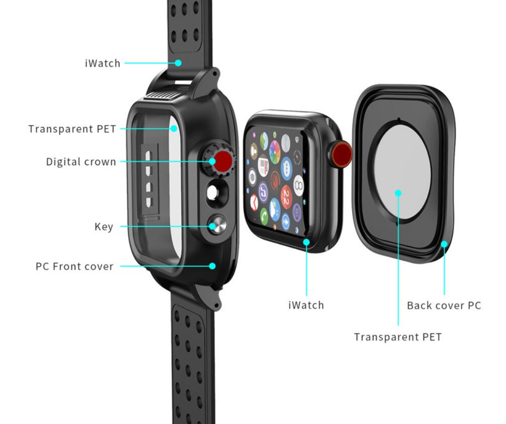 Apple Watch SE (2020) Case Waterproof Strap Band IP68 Underwater 2 Meters Sport Business