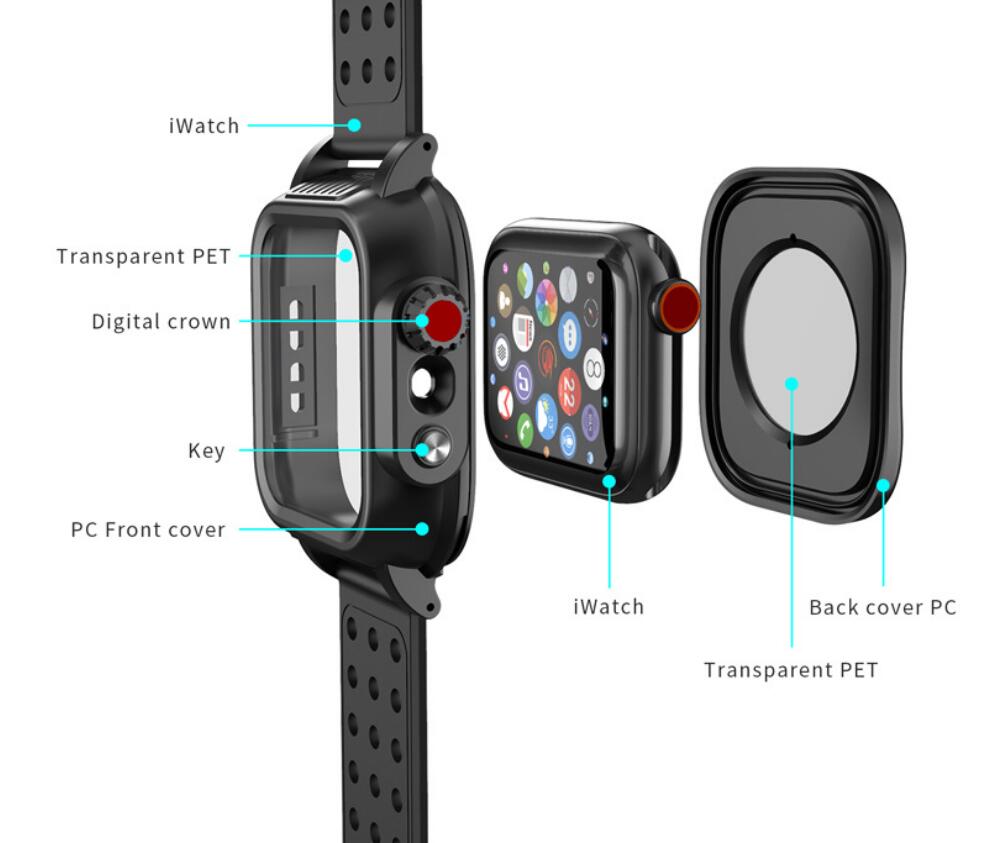 Apple Watch SE (2022) Case Waterproof Strap Band IP68 Underwater 2 Meters Sport Business