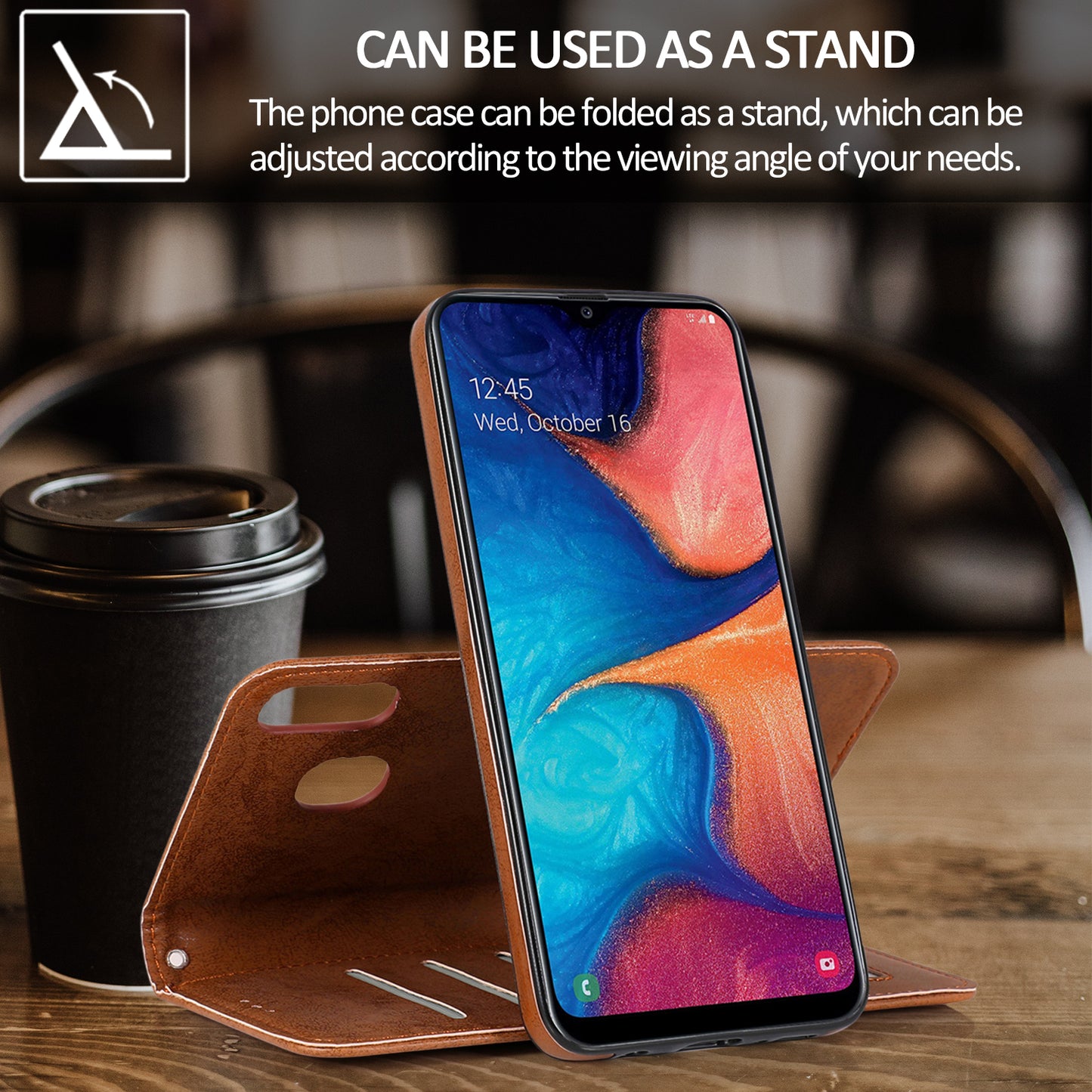 Samsung Galaxy A30 Leather Case Detachable Magneti Stand Multiple Card Slots
