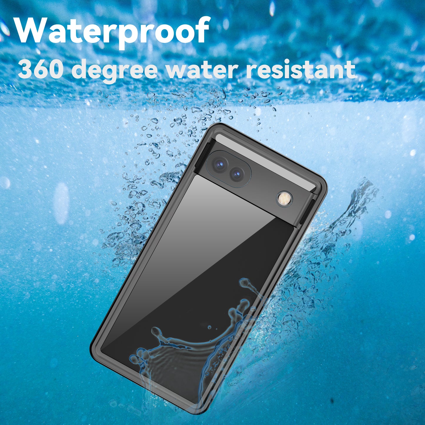 Google Pixel 6A Case Waterproof 4 in 1 Clear IP68 Certification Full Protection