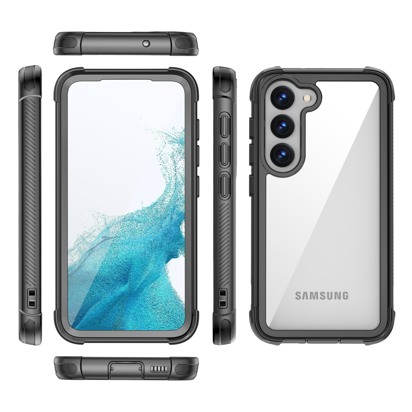 Samsung Galaxy S23 Case Rugged 6.6ft Multi-layer Defense Built-in Screen Protector