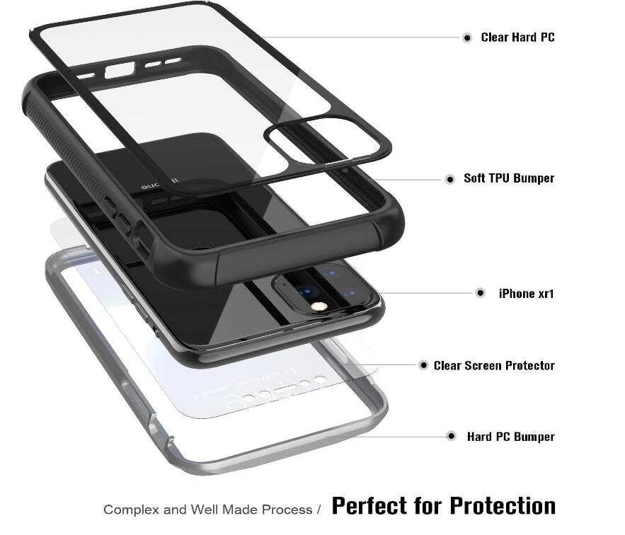 Apple iPhone 11 Pro Max Case Rugged 6.6ft Multi-layer Defense Built-in Screen Protector