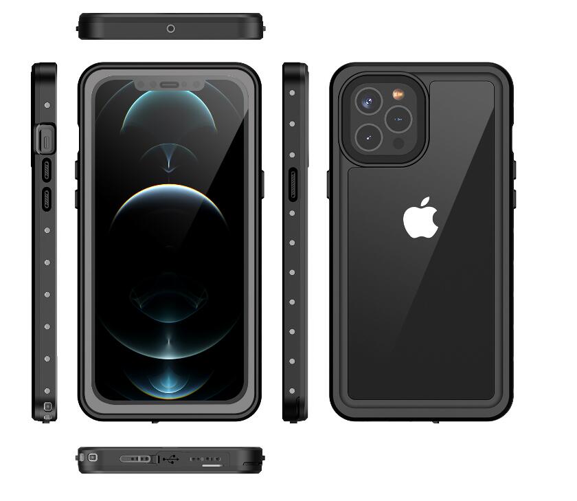 Apple iPhone 12 Pro Max Case Waterproof IP68 Clear Full Protection Built-in Screen Protector