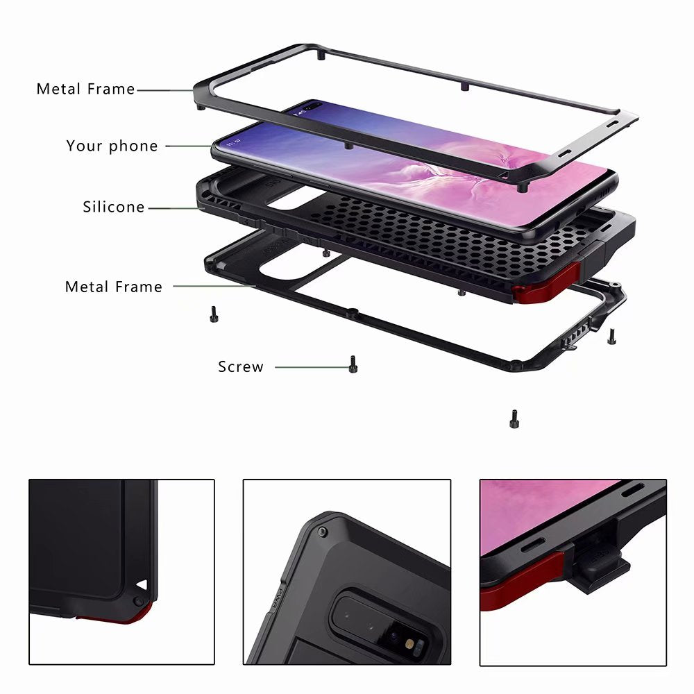 Samsung Galaxy S10+ Cover Armor 360 Full Heavy Duty Protection IP54 Waterproof Metal PC