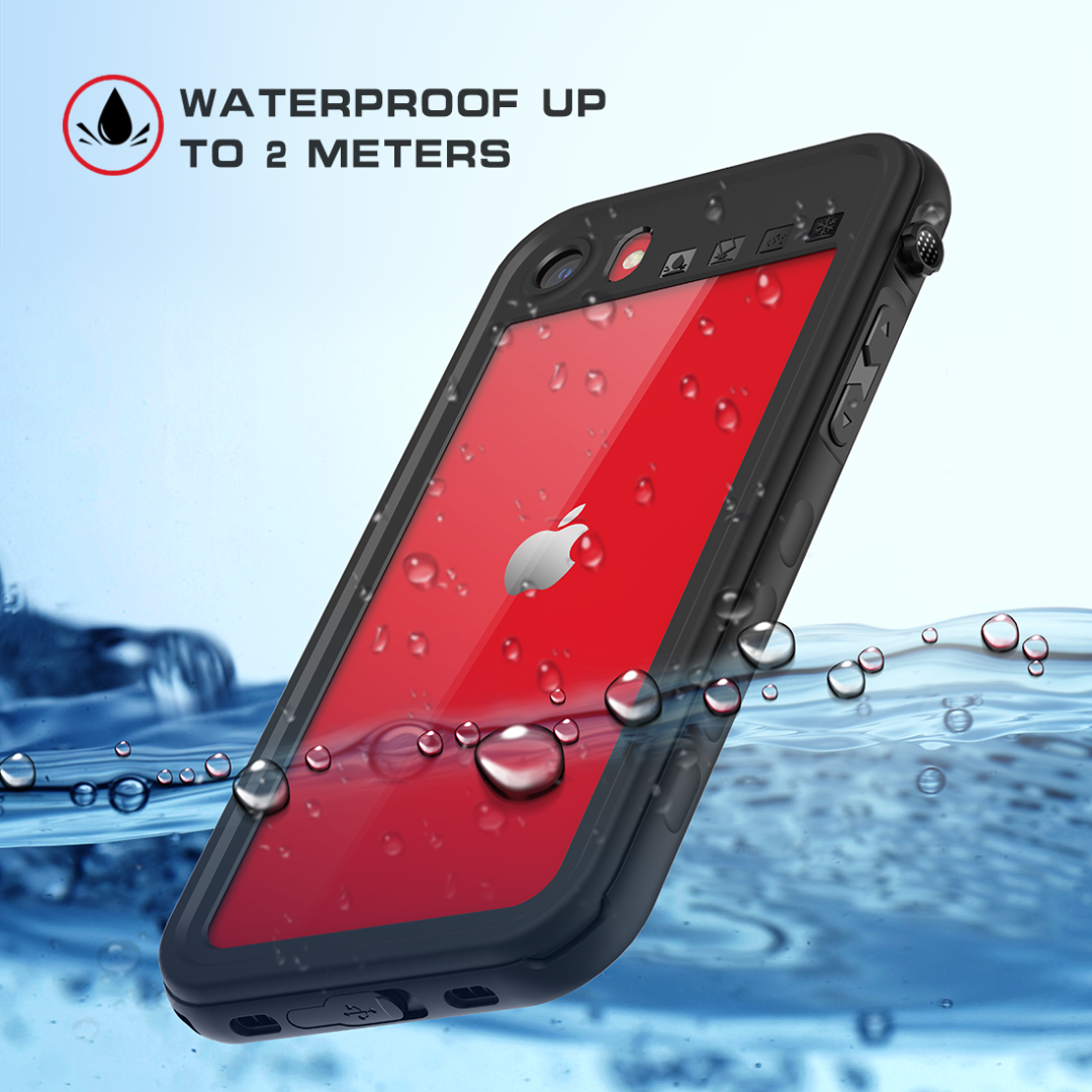 Apple iPhone SE (2022) Case Waterproof Armor Burst Underwater 6.6ft Clear Back