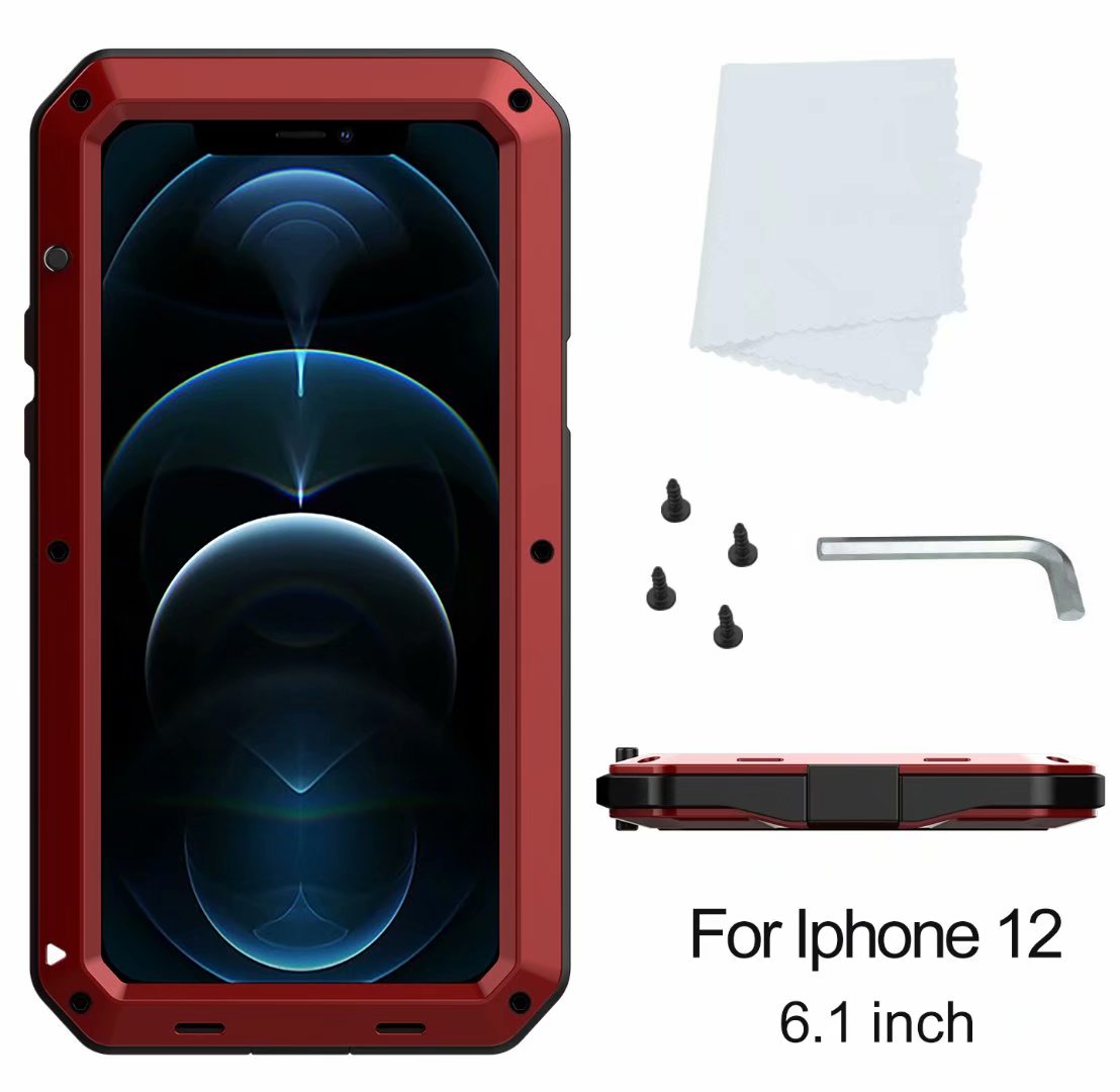 Apple iPhone 12 Pro Max Cover Armor 360 Full Heavy Duty Protection IP54 Waterproof Metal PC