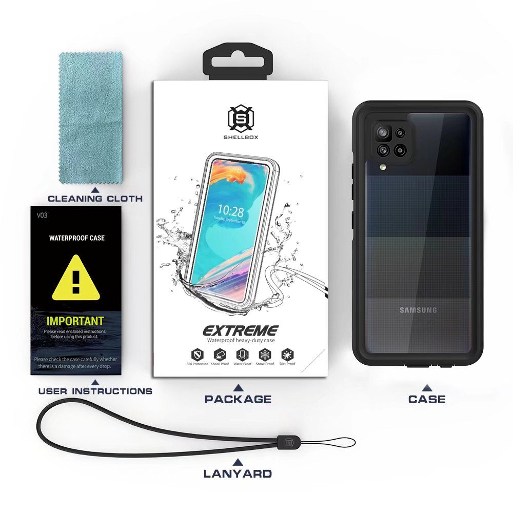 Samsung Galaxy A42 Case Waterproof IP68 Clear Full Protection Built-in Screen Protector