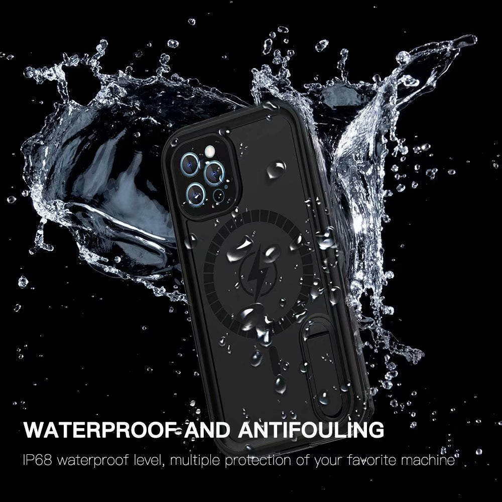Apple iPhone 12 Pro Max Case Waterproof IP68 Stable Stand Support Magsafe Charging