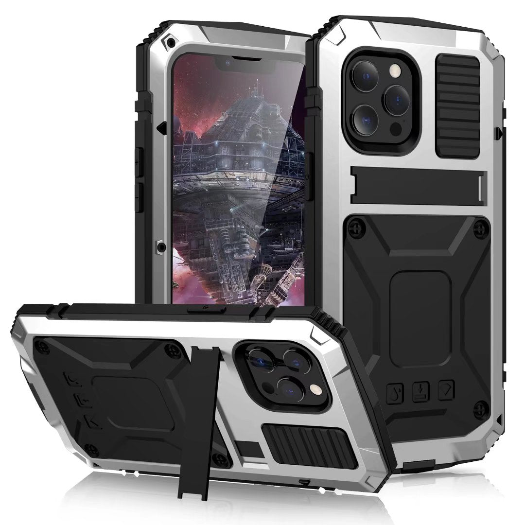Apple iPhone 14 Plus Cover Metal Heavy Duty Stand Strap Outdoor Sports Full Protection