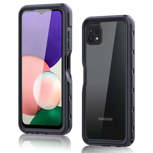 Samsung Galaxy A22 Case Waterproof IP68 Clear Full Protection Built-in Screen Protector