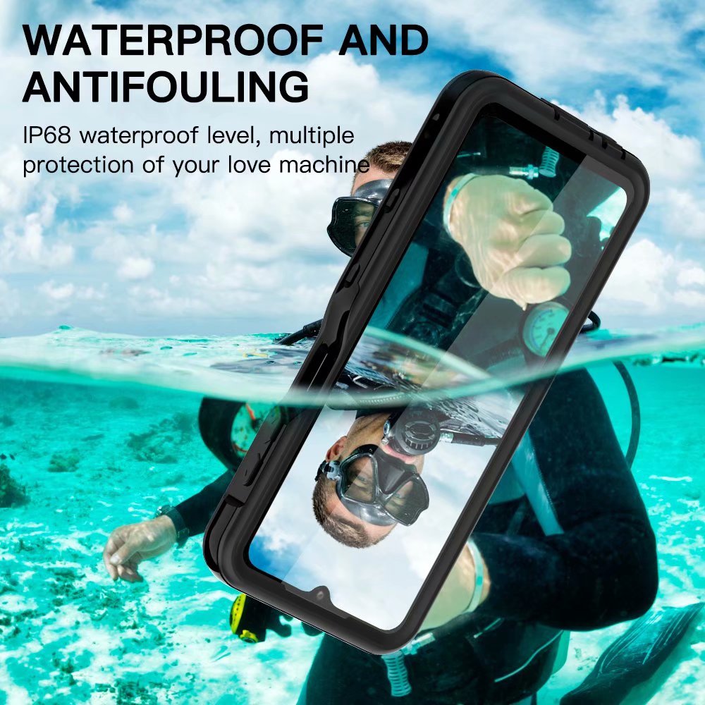 Samsung Galaxy A12 Case Waterproof IP68 Clear Full Protection Built-in Screen Protector