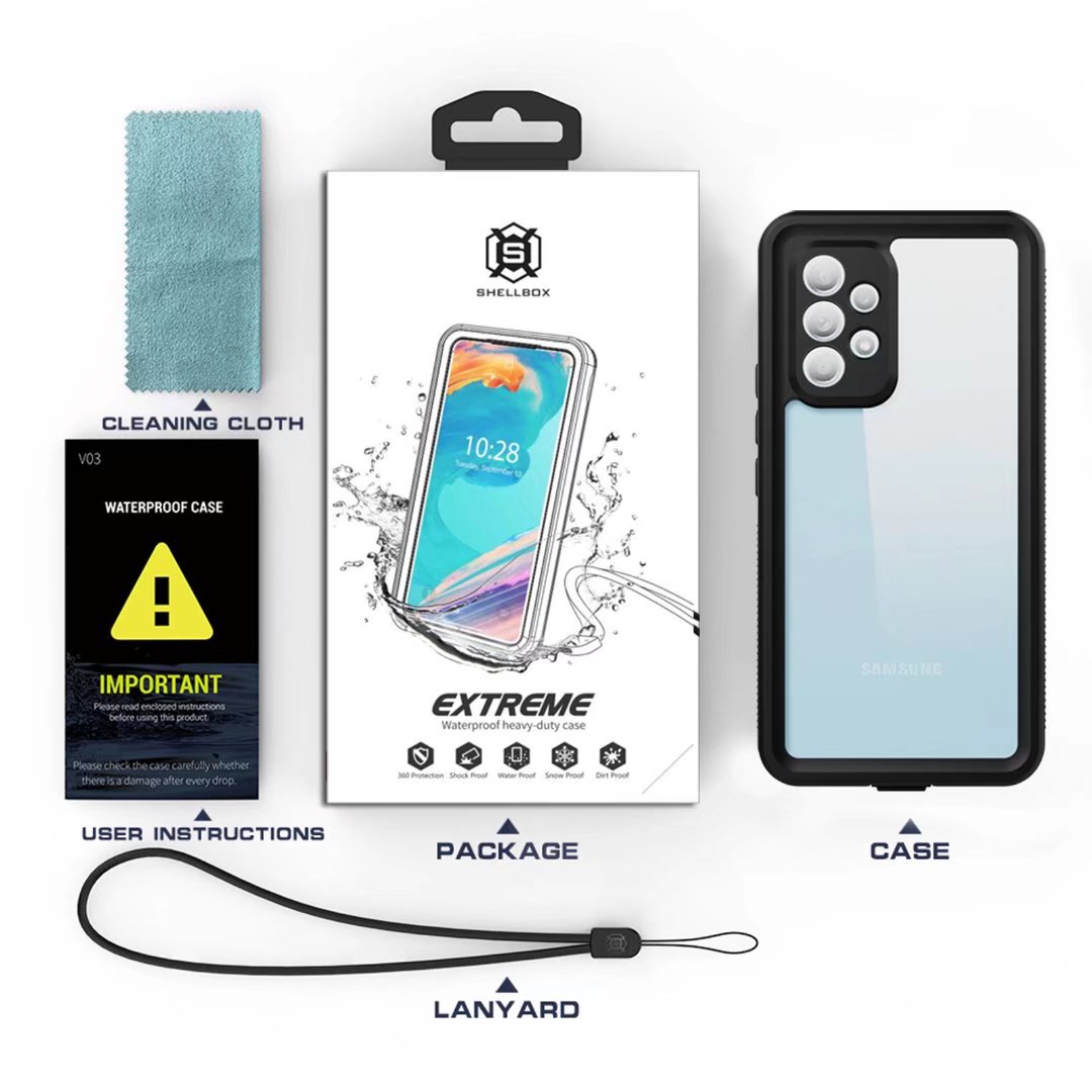 Samsung Galaxy A53 Case Waterproof IP68 Clear Full Protection Built-in Screen Protector